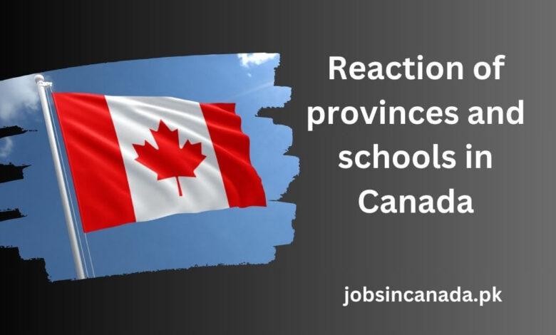 Reaction of provinces and schools in Canada